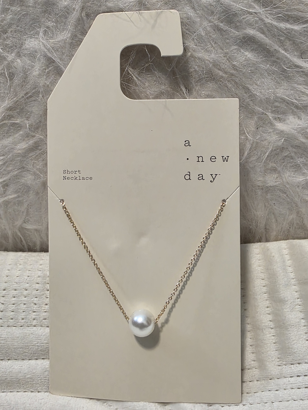 a new day Gold Pearl Necklace - White Pearl
